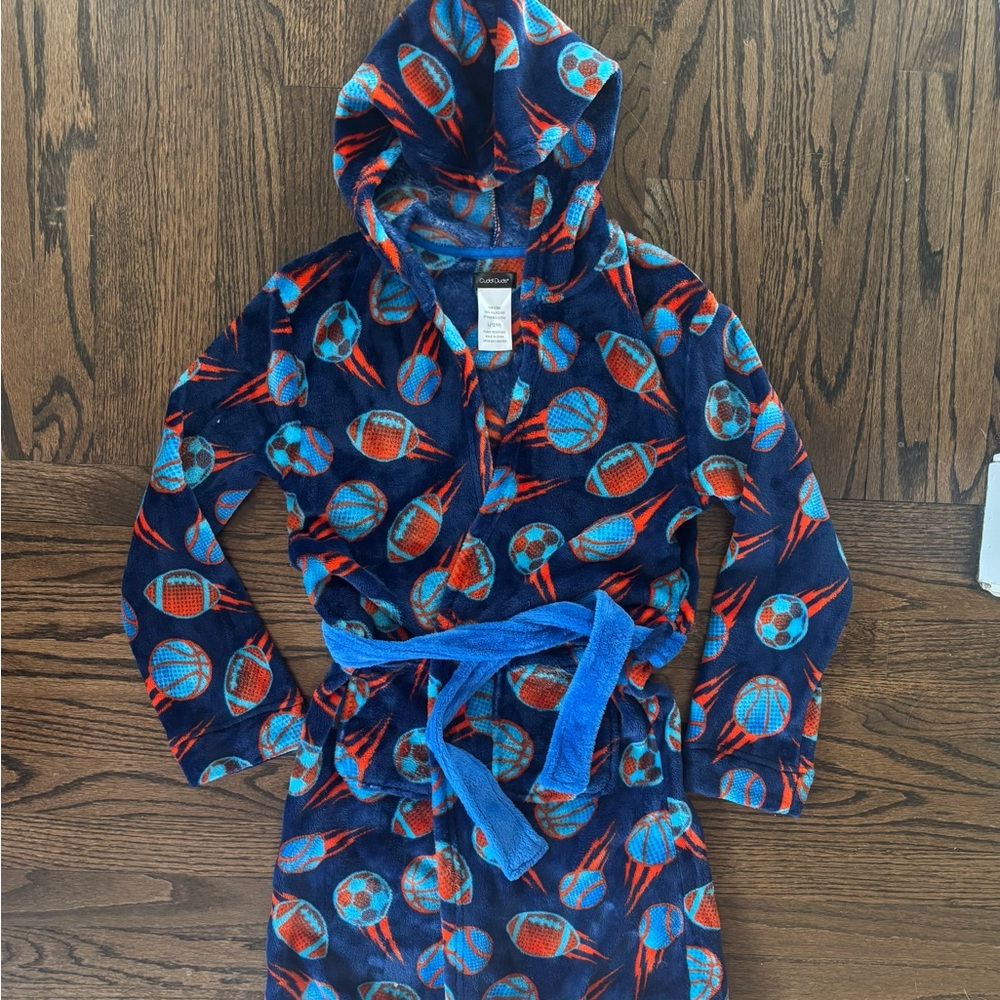 Cuddl Duds Kids Sports Theme Pajama Robe - Blue and Red - Picture 6 of 6